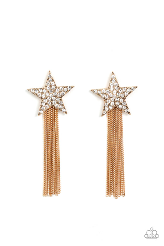 Paparazzi Superstar Solo - Gold Earring