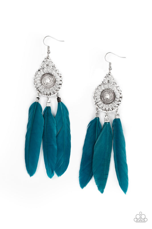 Paparazzi Pretty in PLUMES - Blue Earring