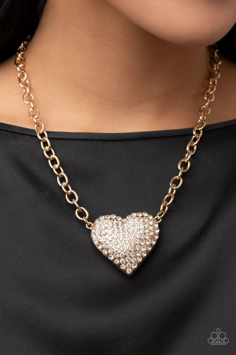 Heartbreakingly Blingy Gold Necklace