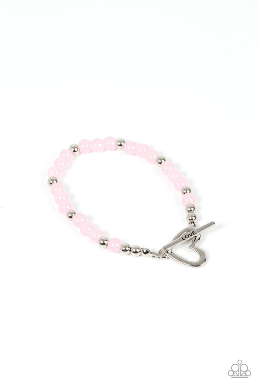 Following My Heart Pink Toggle Bracelet