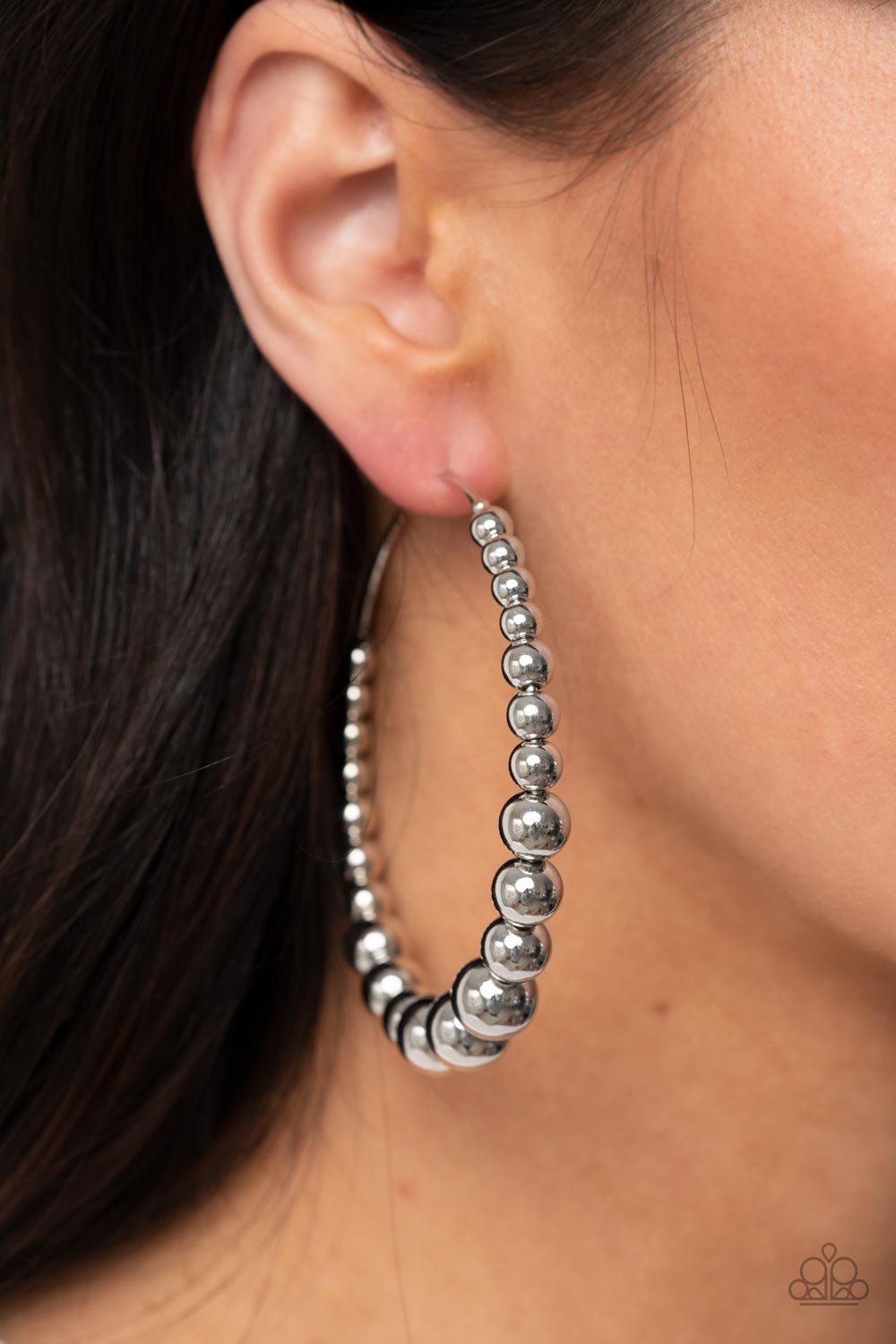 Show Off Your Curves - Silver Hoop Earring