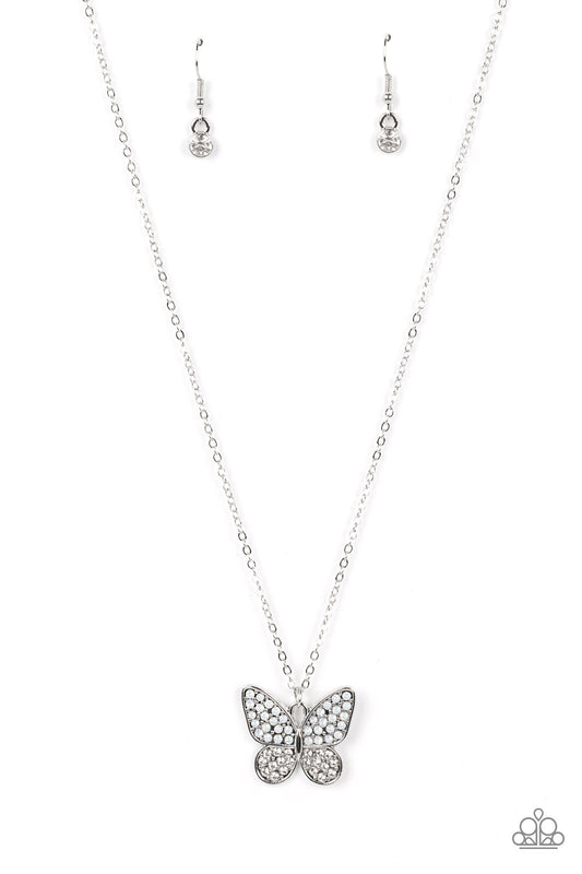 Paparazzi flutter-forte-white Necklace