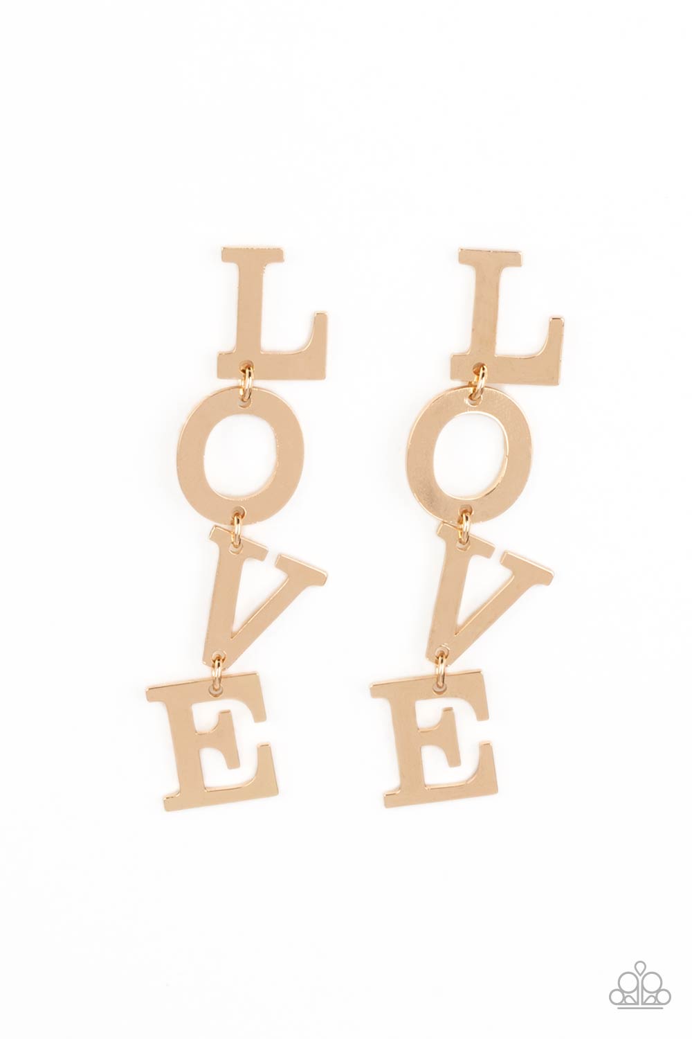 Paparazzi L-O-V-E - Gold Earring