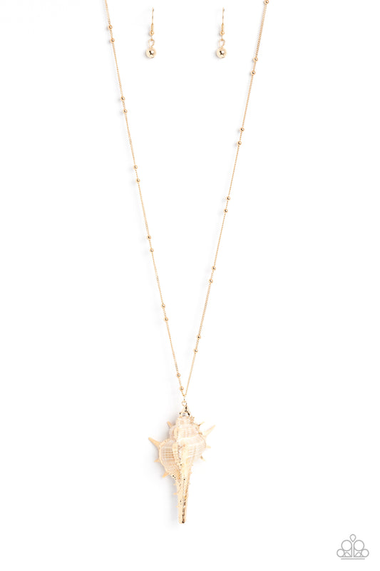 Paparazzi Sea CONCH - Gold Necklace