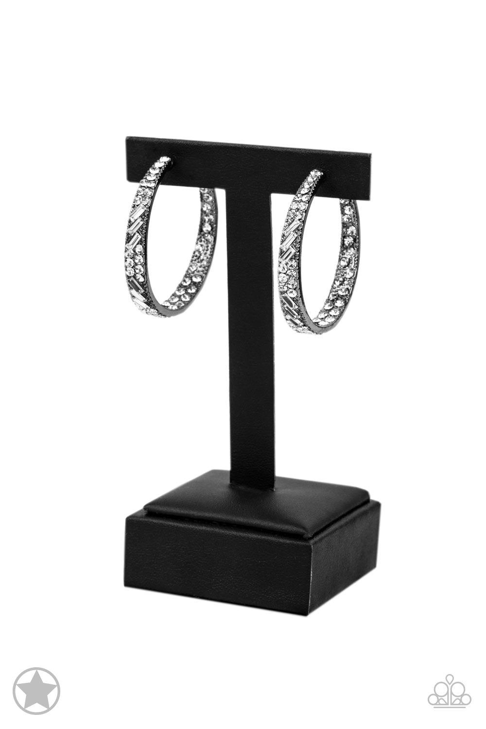 GLITZY By Association Gunmetal Hoop Earrings