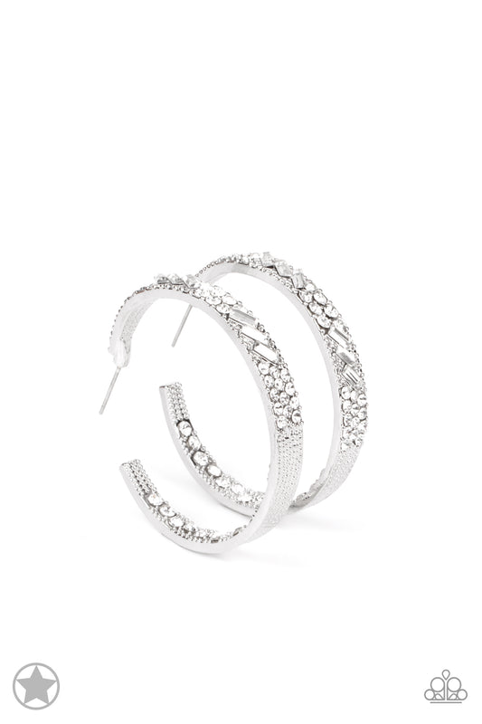 Glitzy By Association White Hoop Earring