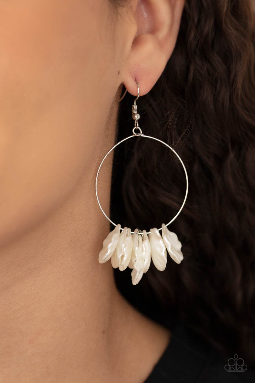 Sailboats and Seashells White Earrings Paparazzi