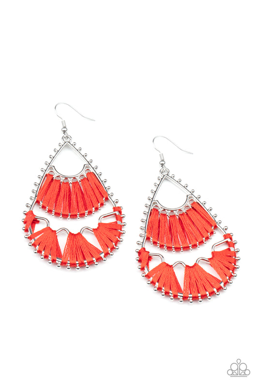 Samba Scene Red Earrings Paparazzi